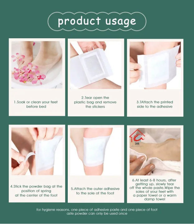 BUY 1 PACK GET 1 FREE 100% Herbal & Gentle Ingredient Detox Foot Pads (1 BOX = 20 PATCHES)