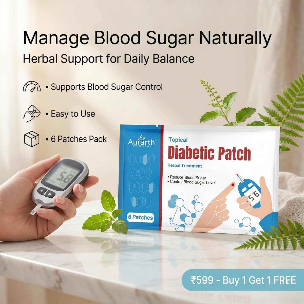 2-PACK Blood Sugar Diabetes Patch Diabetes Patch For Men & Women 6pcs Diabetic Patch Diabetes Plasters