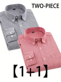 2pcs Set Classic Oxford Cloth Long Sleeve Shirt (SKU-2S-34)