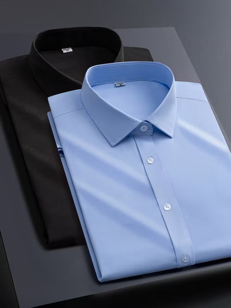 2pcs Set Men'S Long Sleeve Shirts Stretch Business Professional Formal (SKU-2S-05)