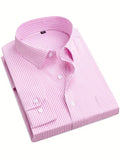 Men Full Sleeve Pink Striped Casual Shirt (SKU-039)