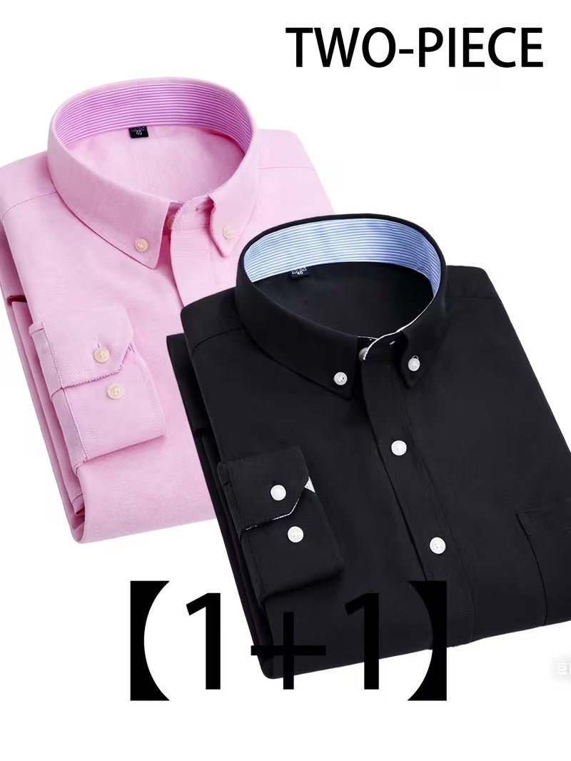 2pcs New Oxford Shirt, Wrinkle-Free Long Sleeve (SKU-2S-26)