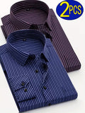 Men'S Formal Shirt, Casual Digital Stripe Long Sleeve (SKU-2S-13)