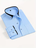 Men Full Sleeve Blue Casual Shirt (SKU-002)