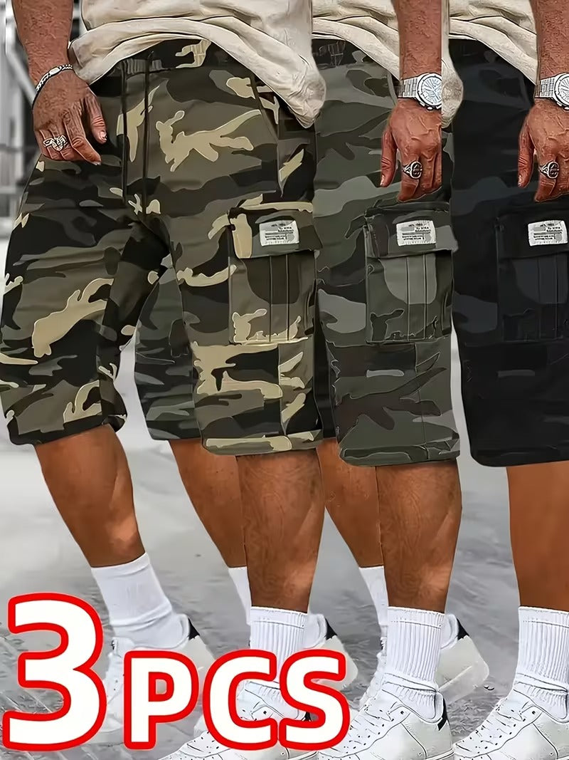 3pcs Camo Cargo Shorts for Men