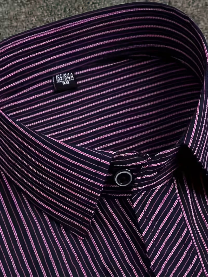 Men'S Formal Shirt, Casual Digital Stripe Long Sleeve (SKU-2S-13)
