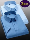 2-pc Casual Shirt Set, Short Sleeve And Button- Style in Checkered Prints (SKU-2S-36)