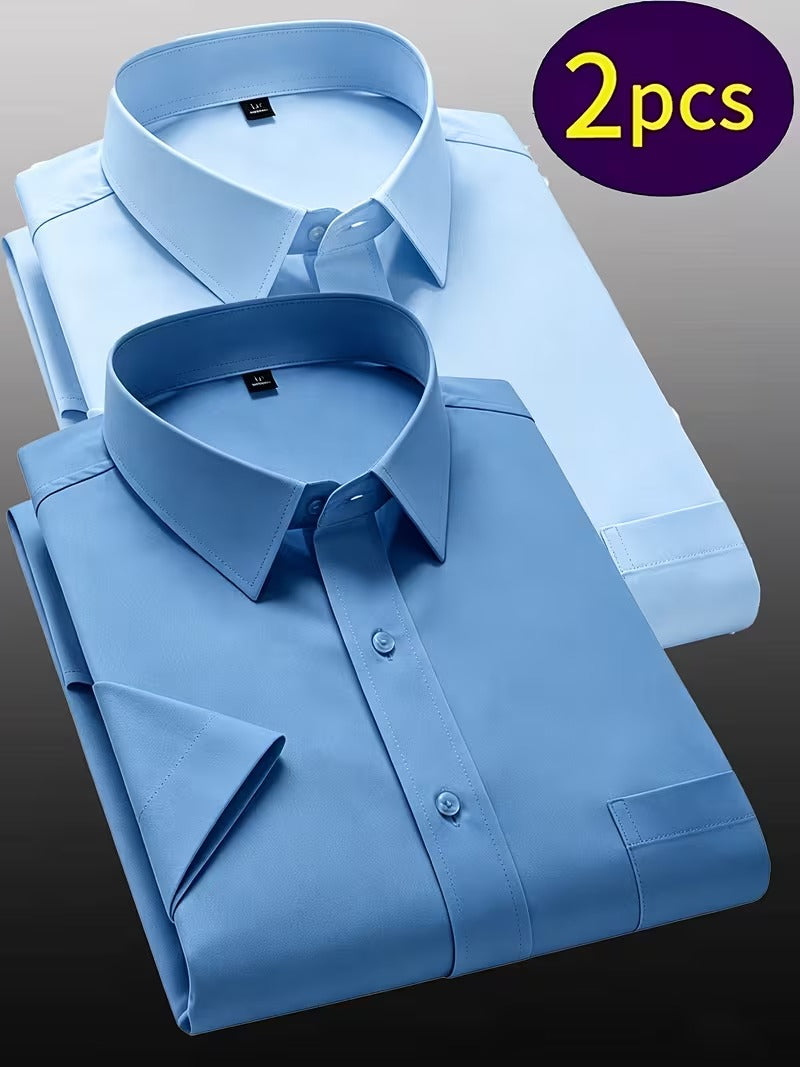 2-pc Casual Shirt Set, Short Sleeve And Button- Style in Checkered Prints (SKU-2S-36)