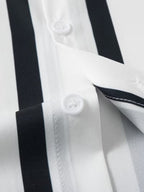 Men Full Sleeve White Black Striped Casual Shirt (SKU-036)