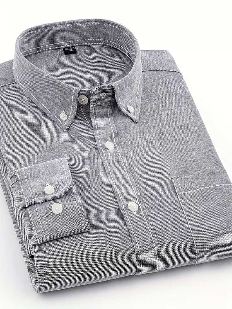 2pcs Set Classic Oxford Cloth Long Sleeve Shirt (SKU-2S-34)