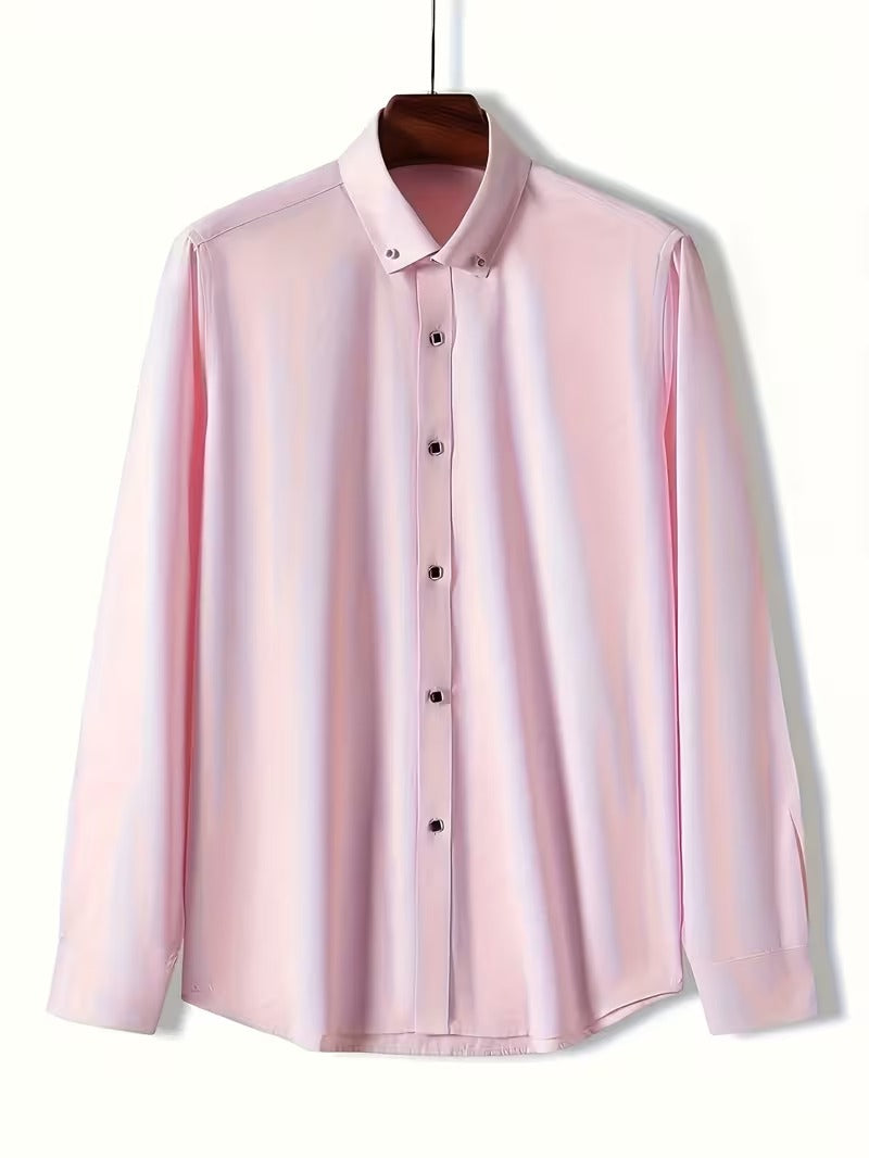 Two-Piece Set of Plus-Size Men'S Stylish Solid-Colored Shirts (SKU-2S-11)
