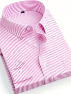 Men Full Sleeve Pink Striped Casual Shirt (SKU-039)
