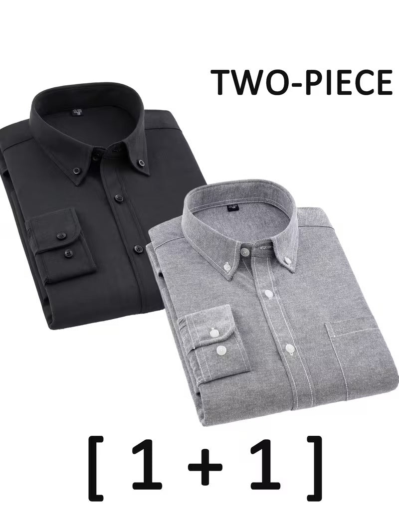 Men's Oxford Long-sleeved Shirt (SKU-2S-38)
