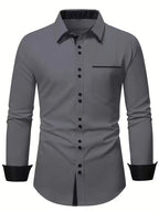Men Full Sleeve Grey Casual Shirt (SKU-001)