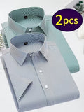 Two-Pc Men'S Short-Sleeved Striped Shirts (SKU-2S-33)