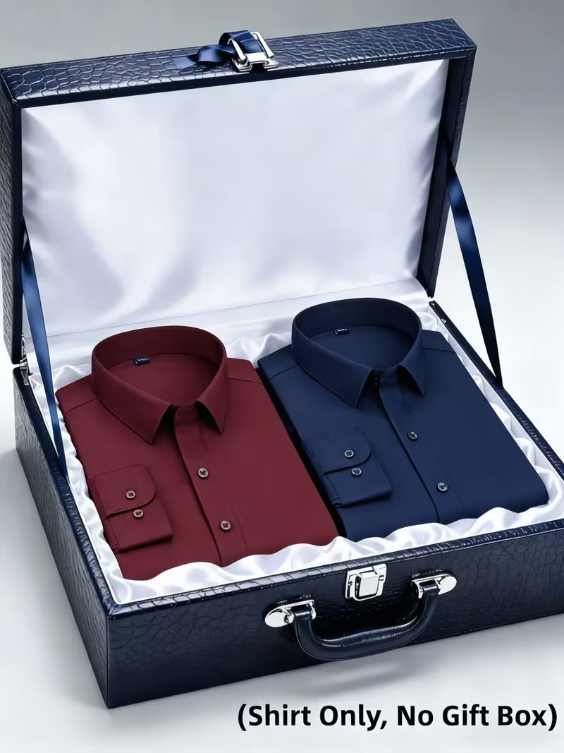 2pcs Set Classic Solid Color Light Business Shirt (SKU-2S-04)