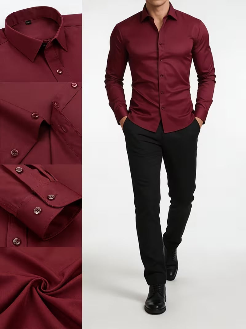 2pcs Set Classic Solid Color Light Business Shirt (SKU-2S-04)