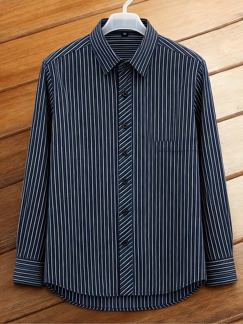 Men'S Striped Shirt Two-Piece Set (SKU-2S-45)