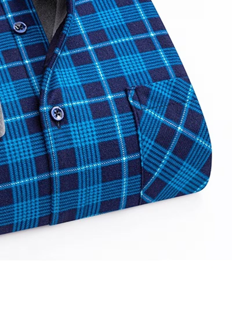 Men'S Casual Plaid Long-Sleeve Double-Sided Fleece Thickened Warm Shirt (SKU-2S-41)