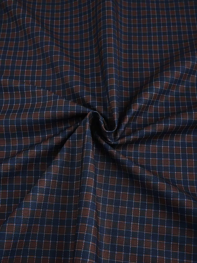 2-pc Casual Shirt Set, Short Sleeve And Button- Style in Checkered Prints (SKU-2S-35)