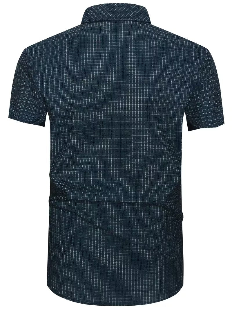 2-pc Casual Shirt Set, Short Sleeve And Button- Style in Checkered Prints (SKU-2S-35)