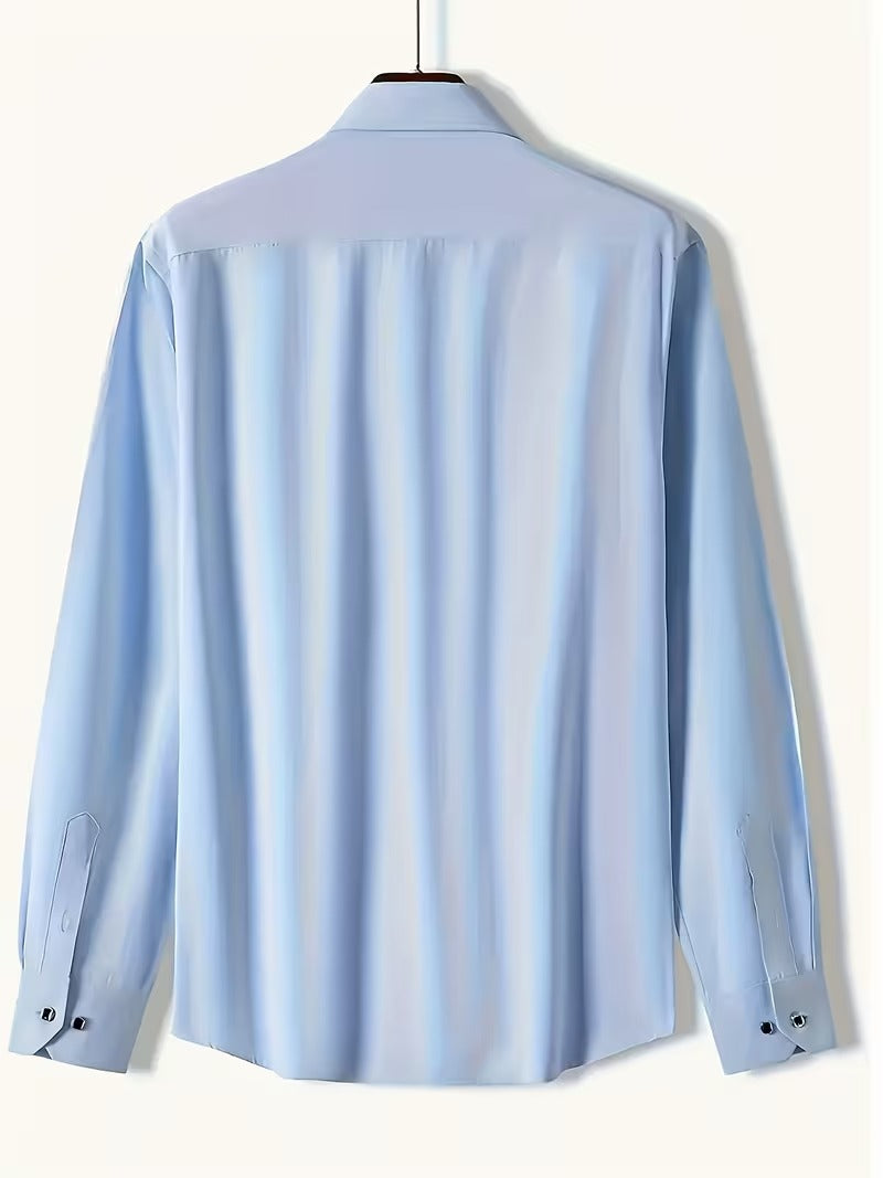 Two-Piece Set of Plus-Size Men'S Stylish Solid-Colored Shirts (SKU-2S-11)