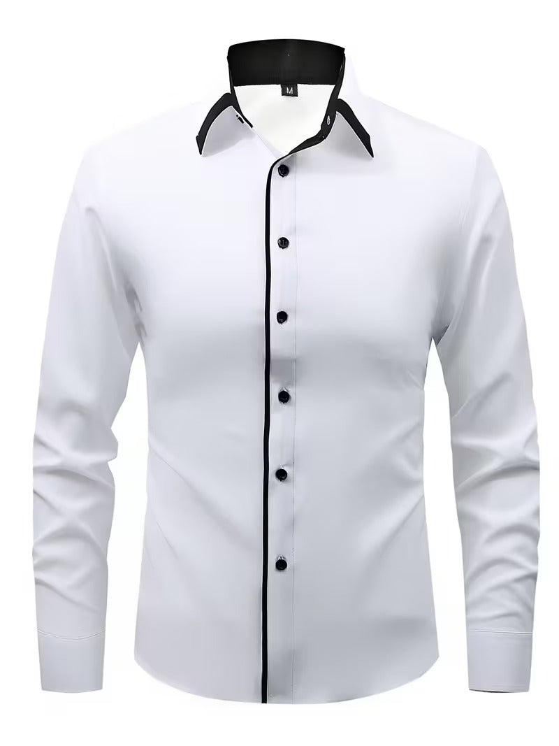 Two-pc Men's Casual Dress Shirts, Vintage Plaid Shirt (SKU-2S-32)