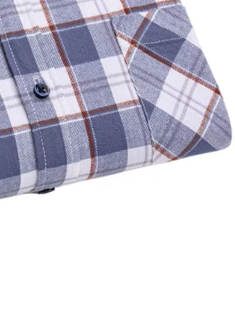 Two-Piece Men'S Retro Brushed Plaid Irregular Shirt (SKU-2S-47)
