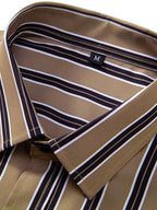 Men Full Sleeve Brown Striped Casual Shirt (SKU-038)