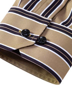 Men Full Sleeve Brown Striped Casual Shirt (SKU-038)