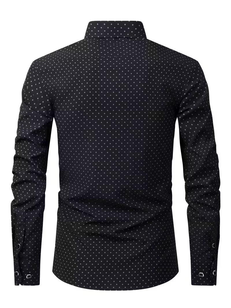 New Men'S Floral Long Sleeve Shirt with Diamond Buttons (SKU-2S-30)