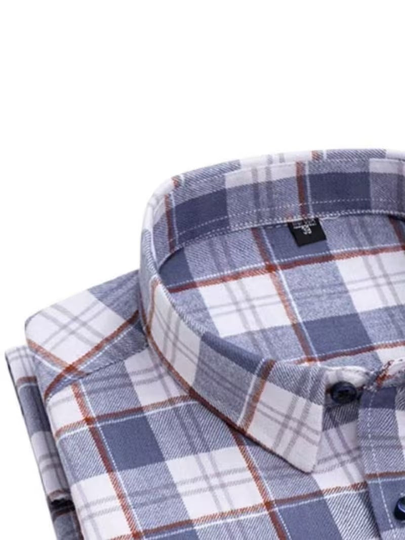 Two-Piece Men'S Retro Brushed Plaid Irregular Shirt (SKU-2S-47)