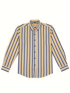 Men Full Sleeve Blue and Yellow Casual Shirt (SKU-005)