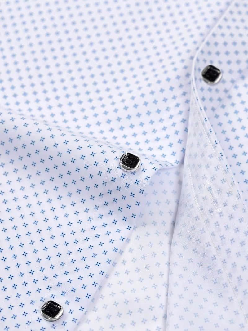 New Men'S Floral Long Sleeve Shirt with Diamond Buttons (SKU-2S-30)