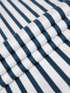 Men Full Sleeve White Blue Striped Casual Shirt (SKU-034)
