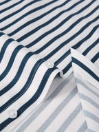 Men Full Sleeve White Blue Striped Casual Shirt (SKU-034)