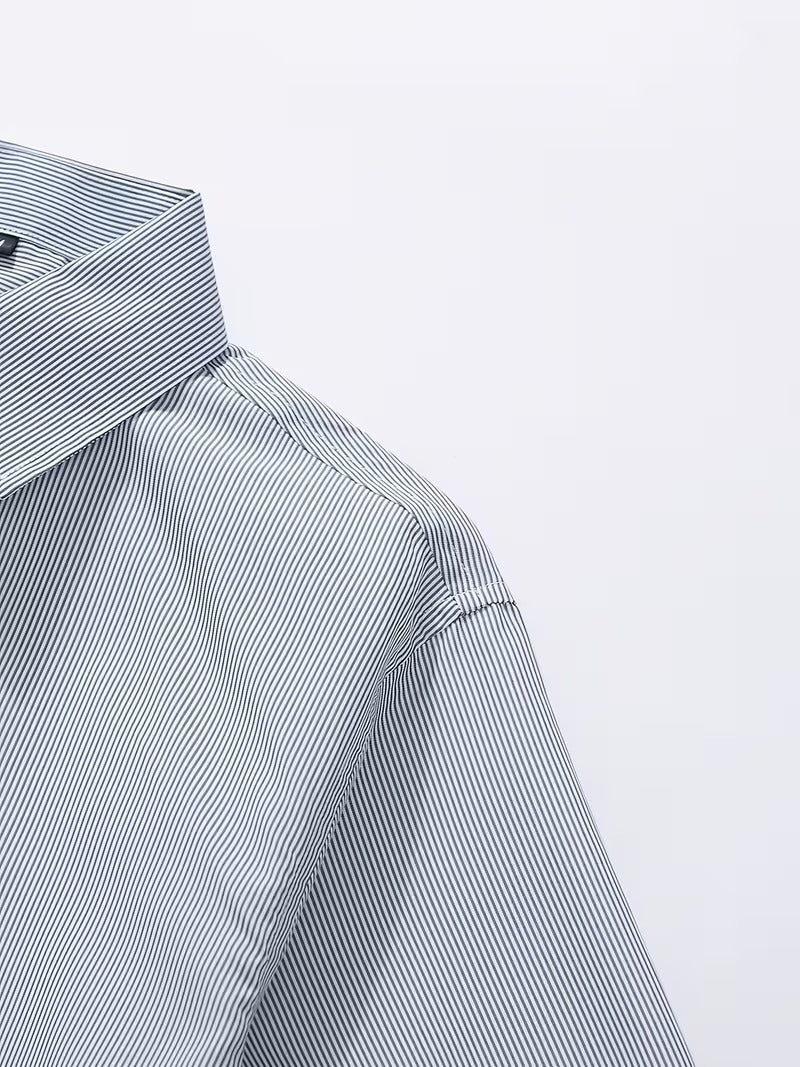 Two-Pc Men'S Short-Sleeved Striped Shirts (SKU-2S-33)