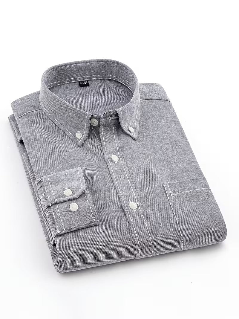 Men's Oxford Long-sleeved Shirt (SKU-2S-38)