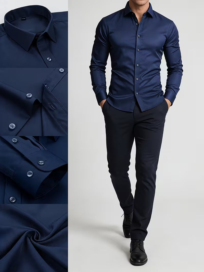 2pcs Set Classic Solid Color Light Business Shirt (SKU-2S-04)