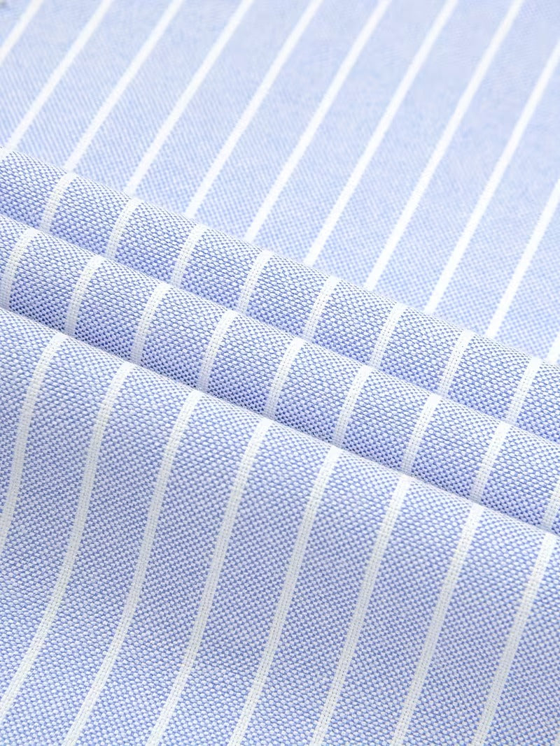 2pcs Oxford Spun Shirt Striped Shirt Men's Casual Fashion (SKU-2S-42)