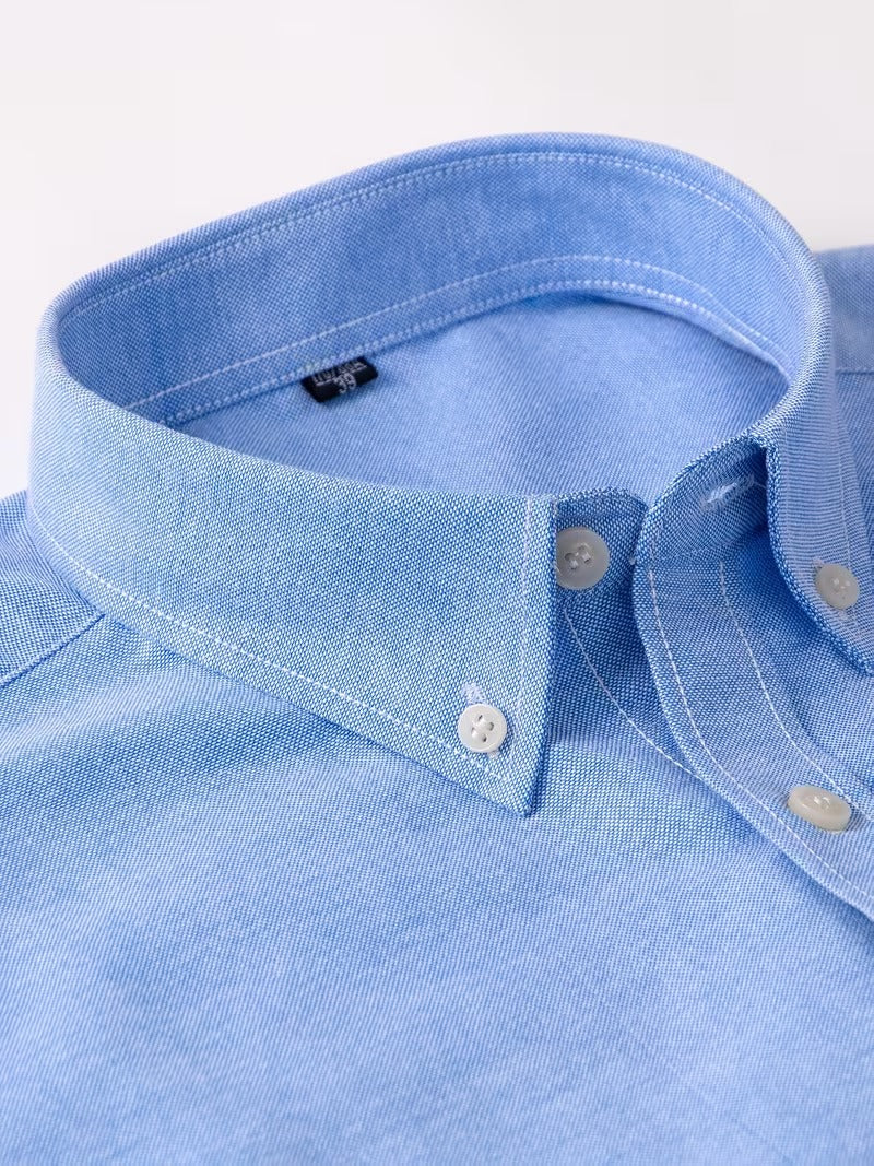 2pcs Set Classic Oxford Cloth Long Sleeve Shirt Versatile Durable with Pockets Oxford Shirt (SKU-2S-16)