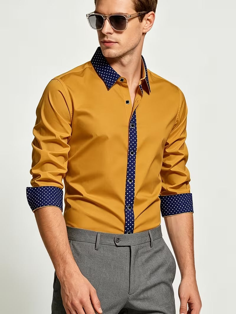 Men Full Sleeve Yellow Casual Shirt (SKU-013)
