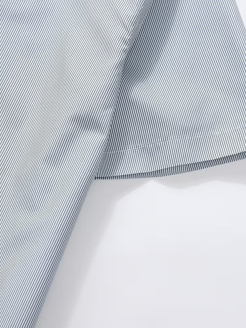 Two-Pc Men'S Short-Sleeved Striped Shirts (SKU-2S-33)