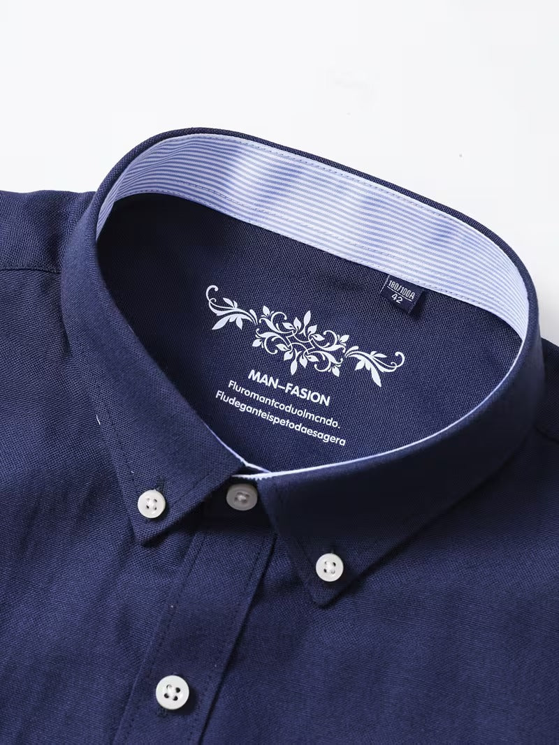 Two-pc Oxford Shirt, Solid Color (SKU-2S-12)
