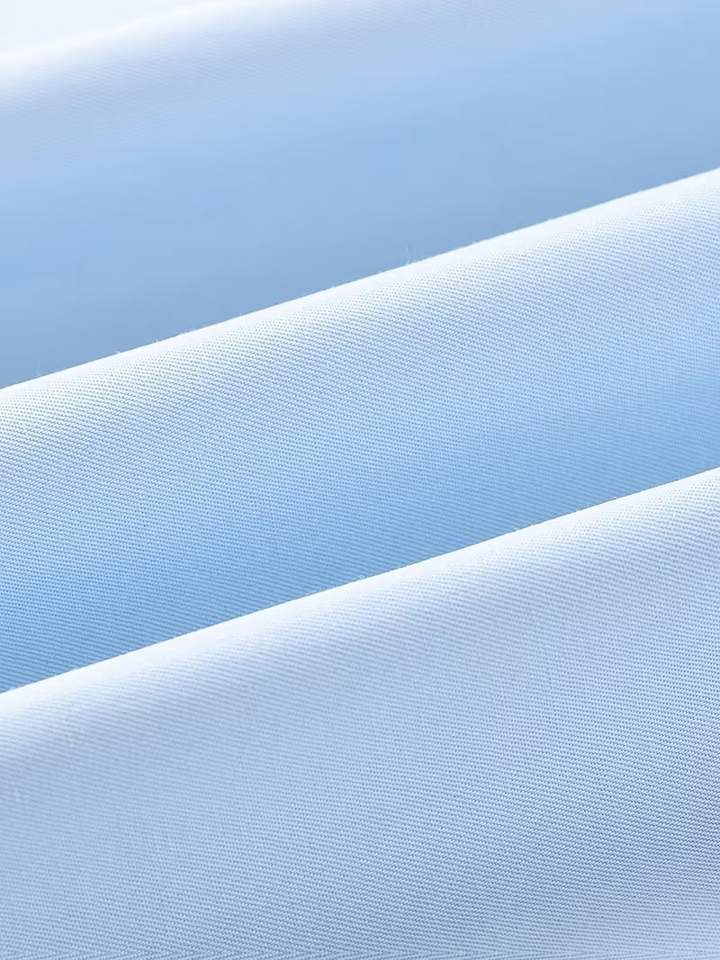 2pcs Men's Solid Color Dress Shirts, Business Casual, Simple (SKU-2S-37)