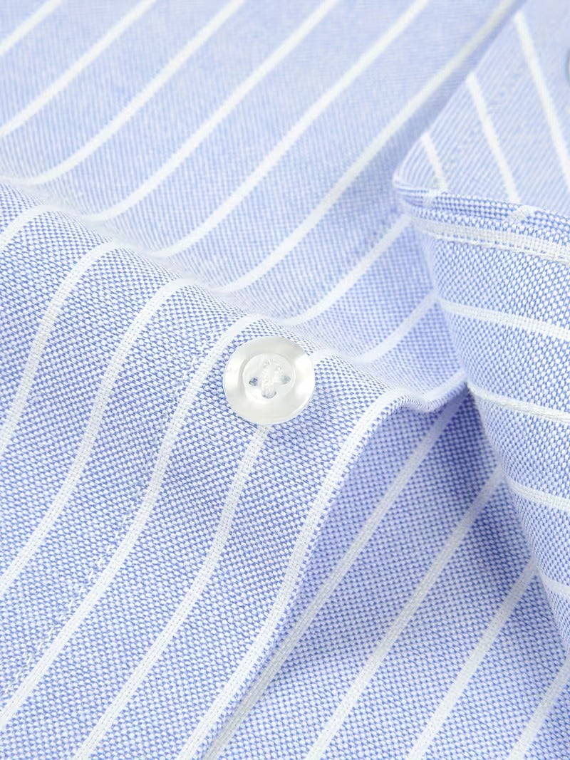 2pcs Oxford Spun Shirt Striped Shirt Men's Casual Fashion (SKU-2S-42)