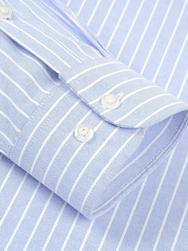 2pcs Oxford Spun Shirt Striped Shirt Men's Casual Fashion (SKU-2S-42)