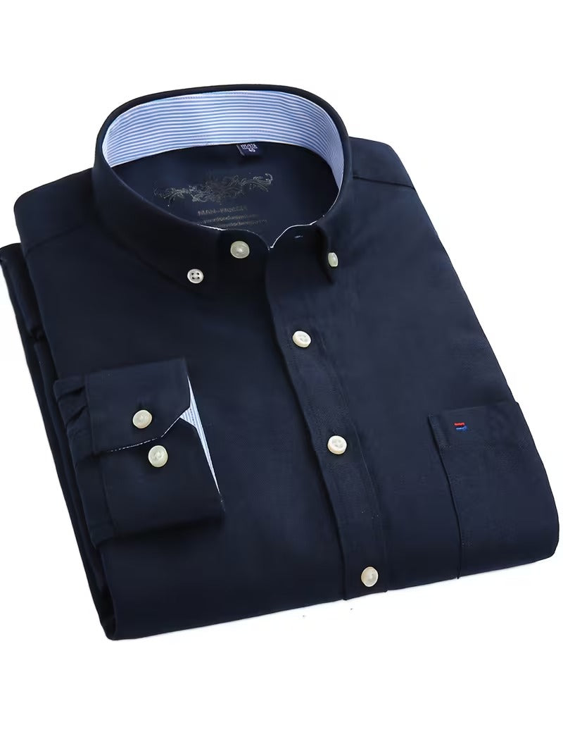 Two-pc Oxford Shirt, Solid Color (SKU-2S-12)