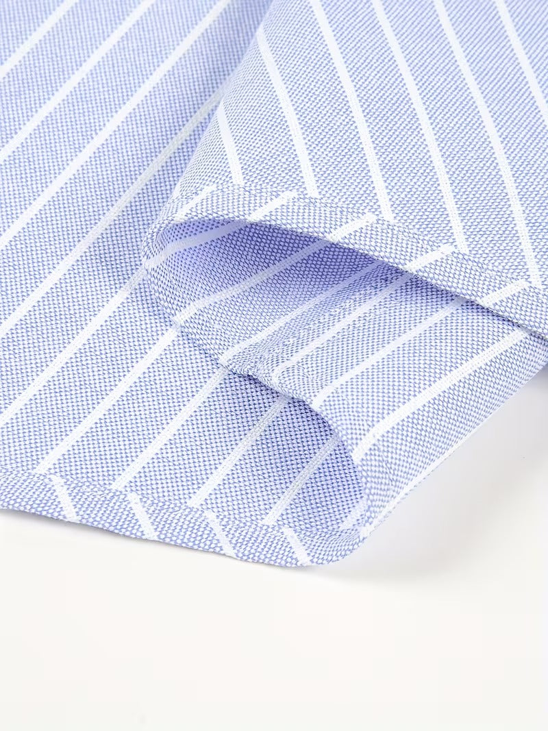 2pcs Oxford Spun Shirt Striped Shirt Men's Casual Fashion (SKU-2S-42)