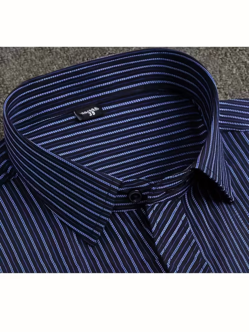 Men'S Formal Shirt, Casual Digital Stripe Long Sleeve (SKU-2S-13)